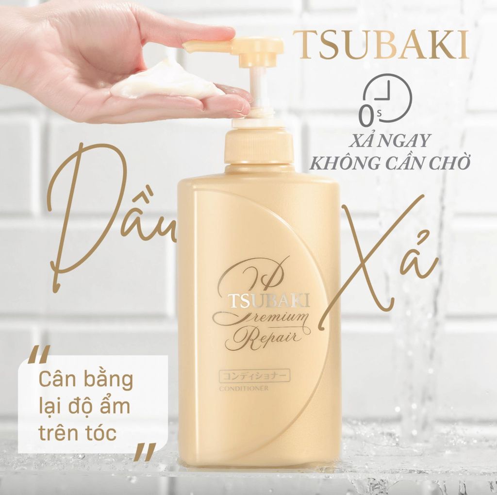 Tsubaki - Xã Phục Hồi Ngăn Rụng 490ml (Chai vàng)