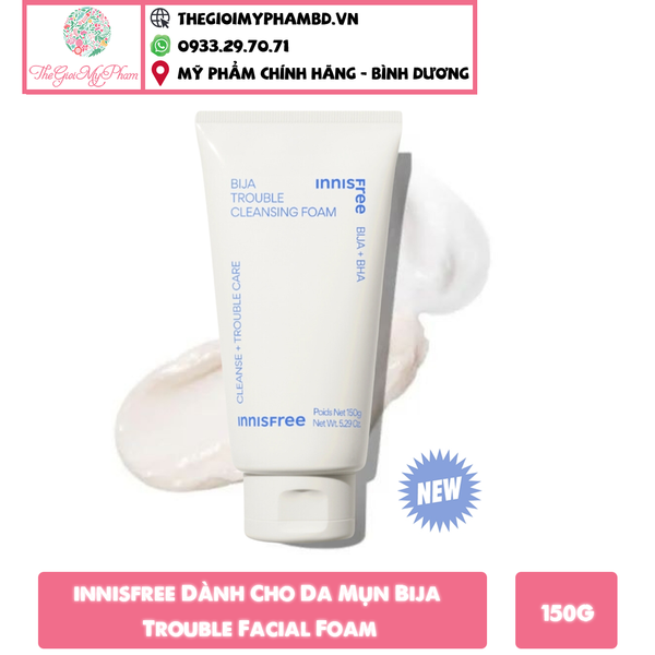 Sữa Rửa Mặt Innisfree Bija Trouble Cleansing Foam 150g (Mẫu Mới)