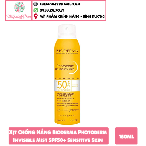 Xịt Chống Nắng Bioderma Photoderm Invisible Mist SPF50+ Sensitive Skin 150ml