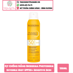 Xịt Chống Nắng Bioderma Photoderm Invisible Mist SPF50+ Sensitive Skin 150ml