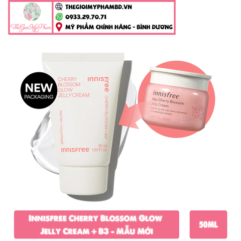 Kem Dưỡng Sáng Da Innisfree Cherry Blossom Glow Jelly Cream + B3 50ml