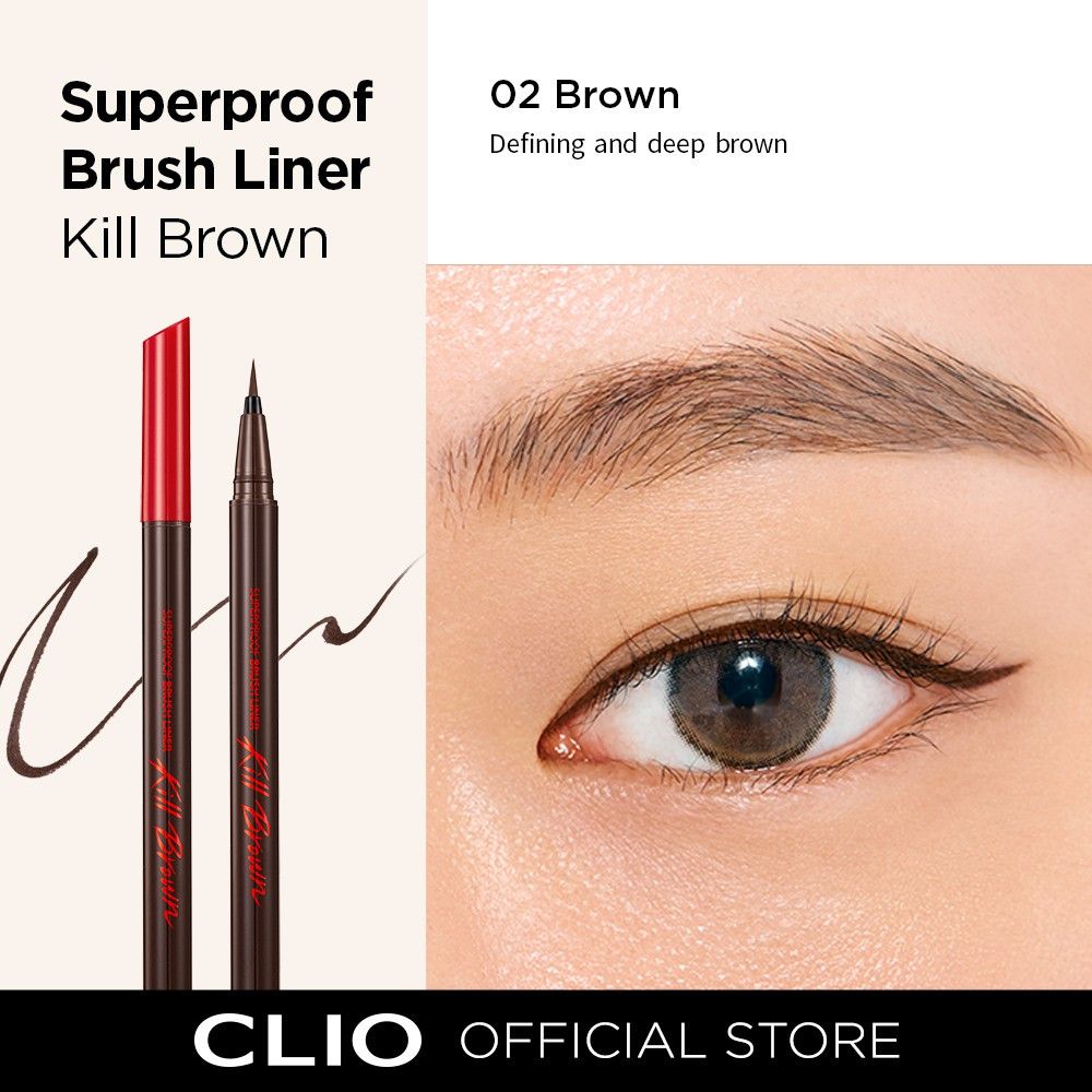 Bút Kẻ Mắt Clio Superproof Brush Liner Kill Brown #02 Brown