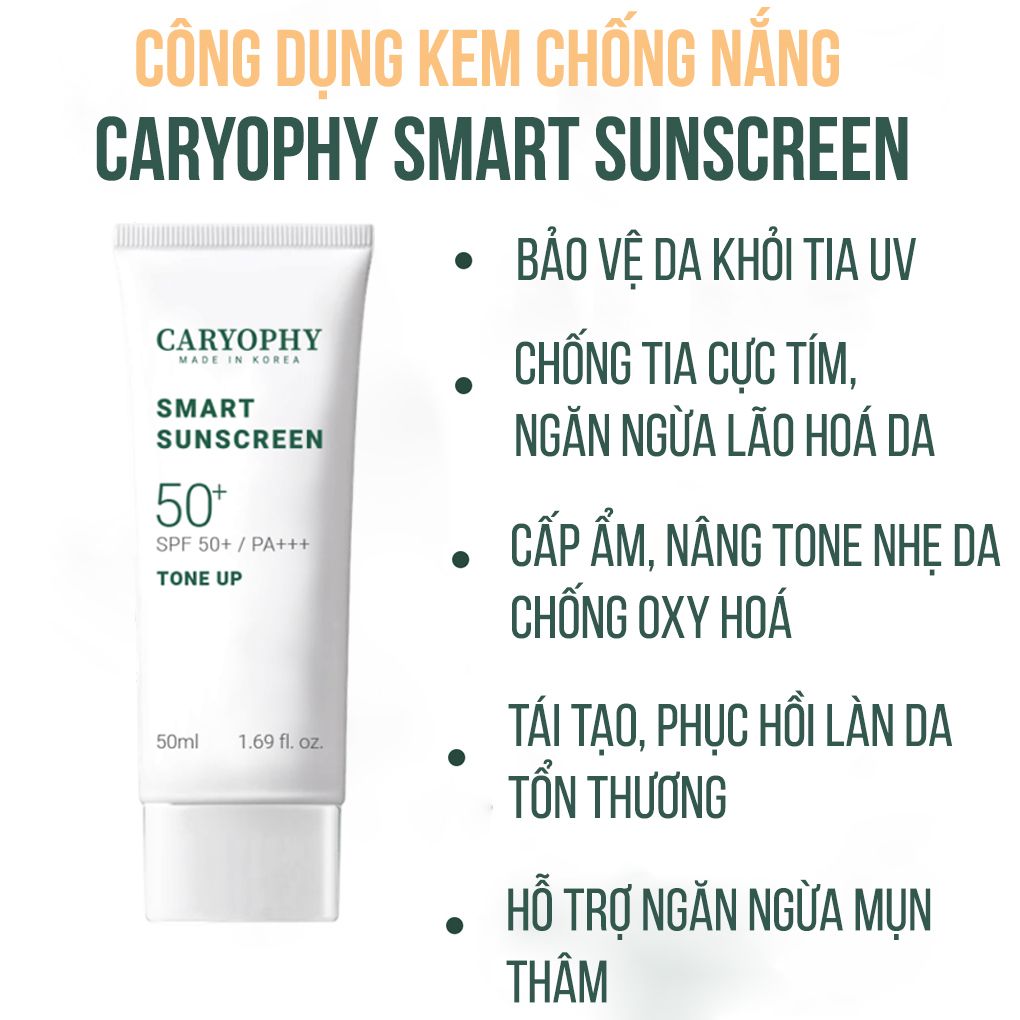 Kem Chống Nắng Caryophy Smart Sunscreen Tone Up SPF50+ PA+++ 50ml