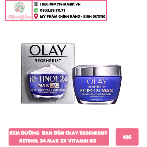 Kem Dưỡng Da Ban Đêm Olay Regenerist Retinol 24 Max 2x Vitamin B3+ 48g