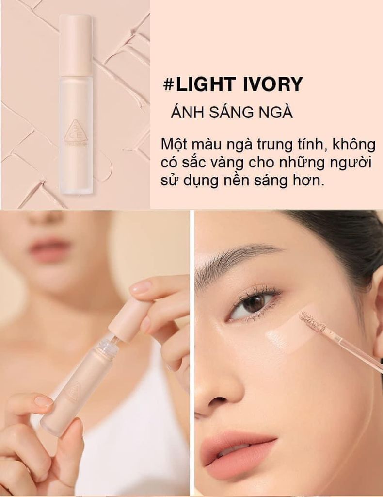 Kem Che Khuyết Điểm 3CE Skin Fit Cover Liquid Concealer #Light