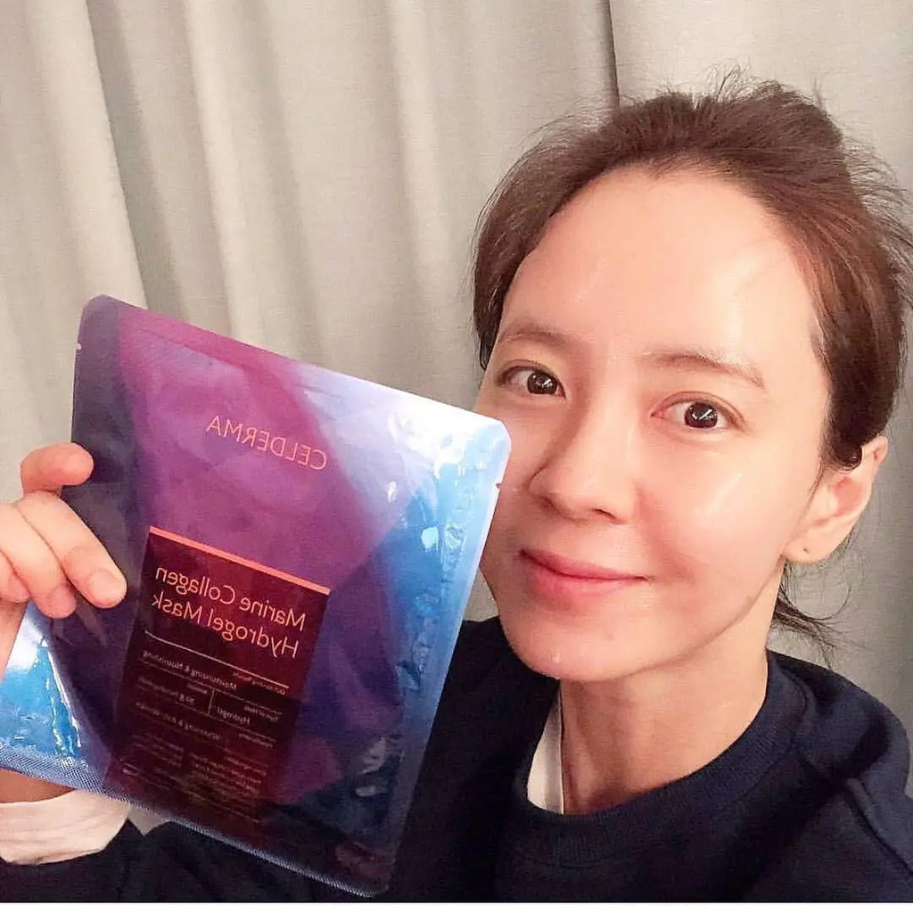 Mặt Nạ Collagen Tươi Celderma Marine Collagen Hydrogel Mask ( Xanh )