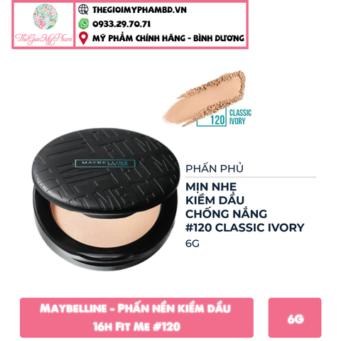 Maybelline - Phấn nền kiềm dầu 12h Fit Me #120