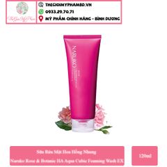 Sữa Rửa Mặt Hoa Hồng Nhung Naruko Rose & Botanic HA Aqua Cubic Foaming Wash EX 120ml