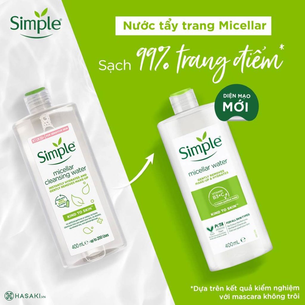 Tẩy Trang Simple Kind To Skin 400ml