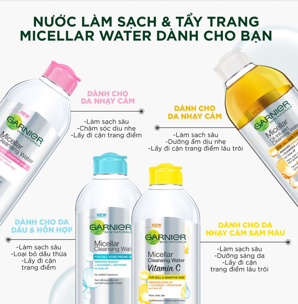 Garnier - Tẩy Trang 400ml #Nâu