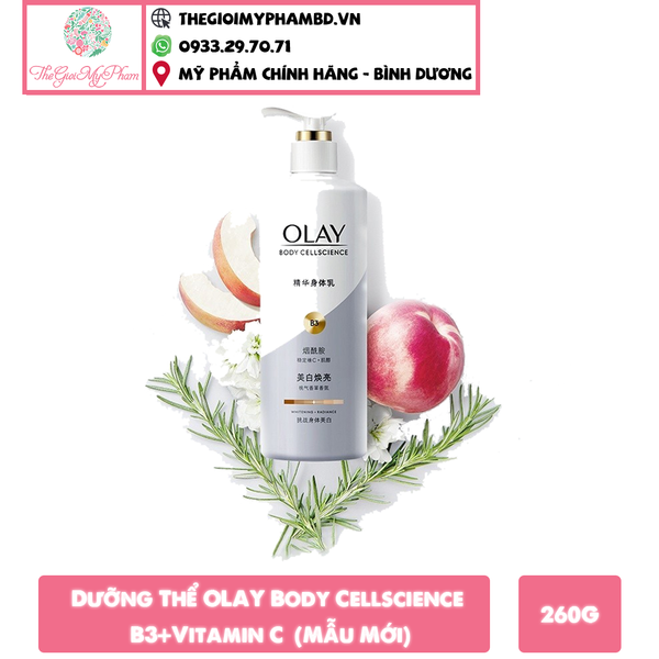 Dưỡng Thể OLAY Body Cellscience B3+Vitamin C 260g (Mẫu Mới)