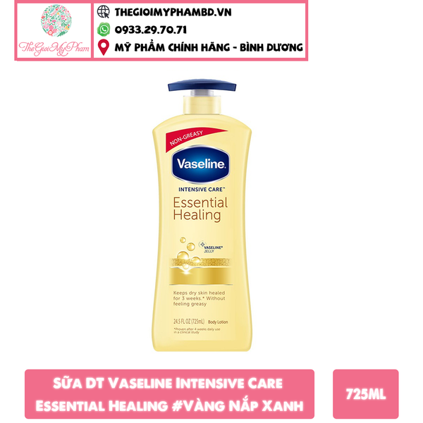 Sữa Dưỡng Thể Vaseline Intensive Care Essential Healing 725ml #Vàng Nắp Xanh
