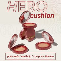 Phấn Nước Aprilskin Hero Cushion SPF50+/PA++++  12g Hộp Đỏ #21 Light Beige - Da trắng sáng.