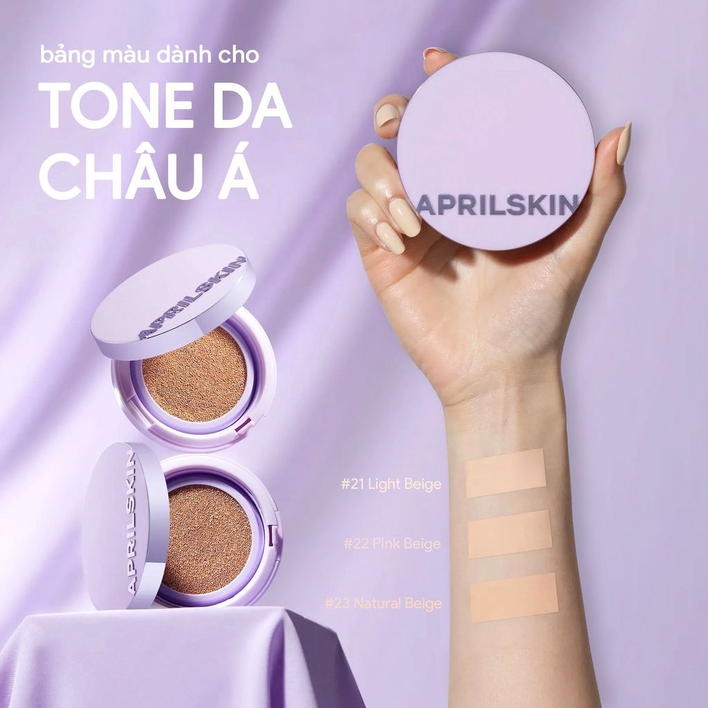 Phấn Nước Aprilskin Ultra Slim Cushion SPF50+ PA+++ #23 Natural Beige (Kèm 1 Lõi) - Da tự nhiên