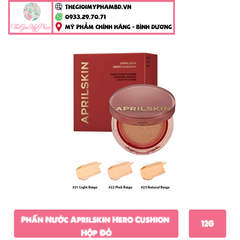 Phấn Nước Aprilskin Hero Cushion SPF50+/PA++++  12g Hộp Đỏ #21 Light Beige - Da trắng sáng.