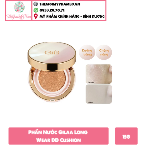 Phấn Nước Gilaa Long Wear DD Cushion #01 Light Beige - Da sáng