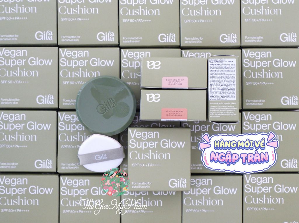 Phấn Nước Căng Bóng Da Gilaa Vegan Super Glow Cushion SPF50+/PA++++ [15g] #02 Natural Beige