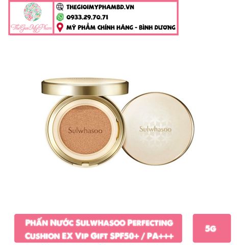 Phấn Nước Sulwhasoo Perfecting Cushion EX Vip Gift SPF50+ / PA+++  5g  #No.15 Ivory Pink (Mini VipGift) - Tone trắng sáng