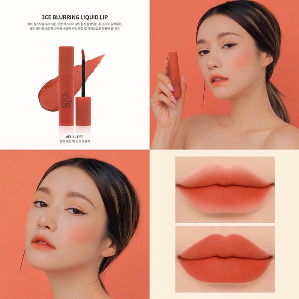 3CE - Son Kem Blurring Liquid Lip #Pull Off (Ko tđ)