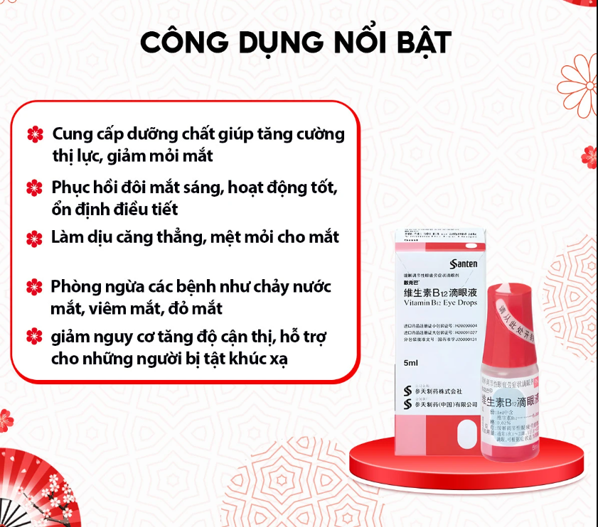 Thuốc nhỏ mắt chống cận thị, phục hồi thị lực Santen Sancoba 5ml