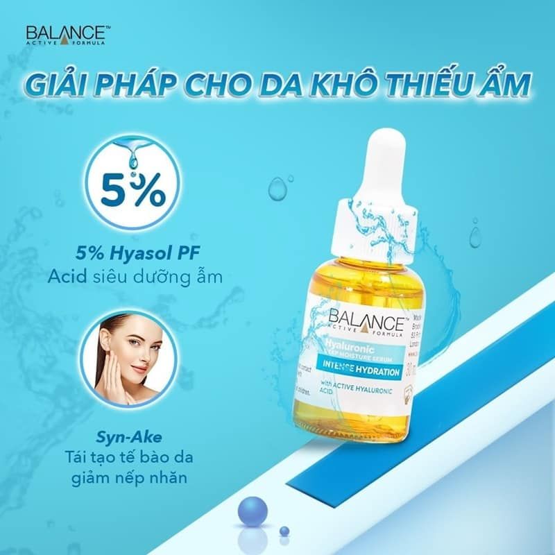 Balance - Tinh Chất Hyaluronic Acid Balance Active Formula Cấp Nước, Dưỡng Ẩm Da 30ml