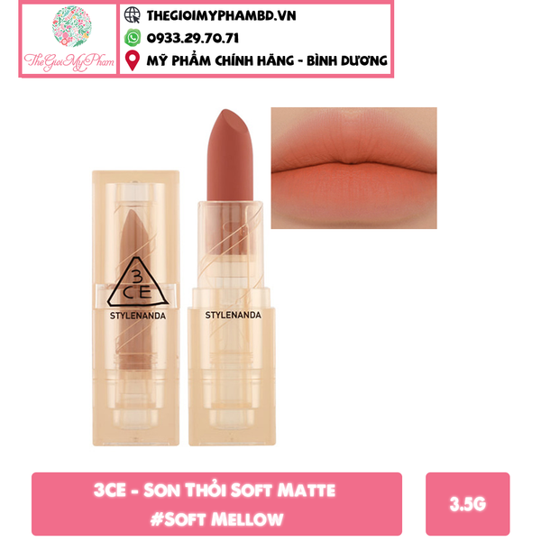 3CE - Son Thỏi Soft Matte #Soft Mellow