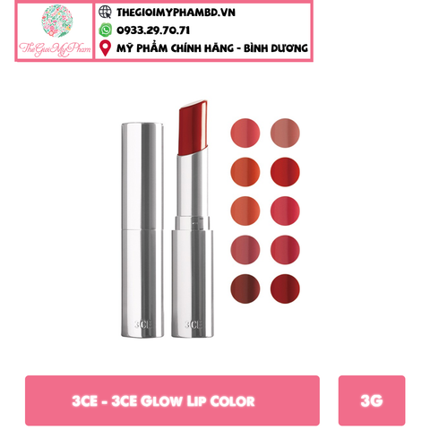 Son Dưỡng 3CE Glow Lip Color 3g #Smoky Red