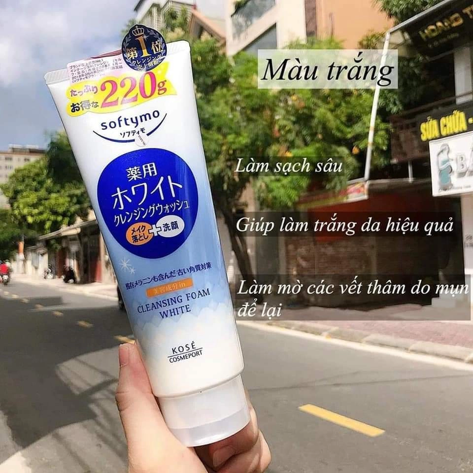 Sữa Rửa Mặt Kose Softymo White Face Wash 220g #WHITE