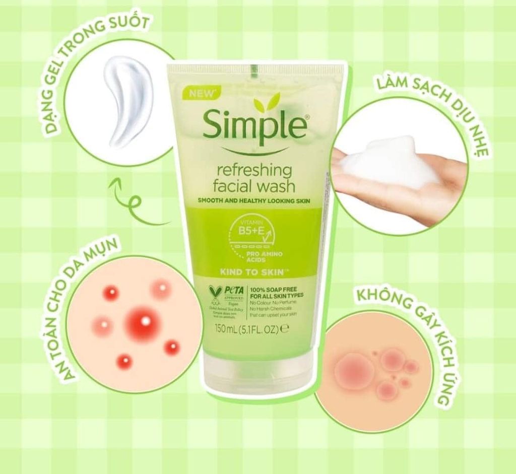 SRM Simple Kind To Skin 150ml #Xanh Lá (Mẫu Mới)