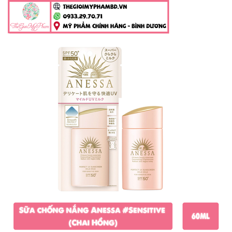 Sữa chống nắng Anessa #Sensitive 60ml (Chai Hồng) SALE 550K>429K