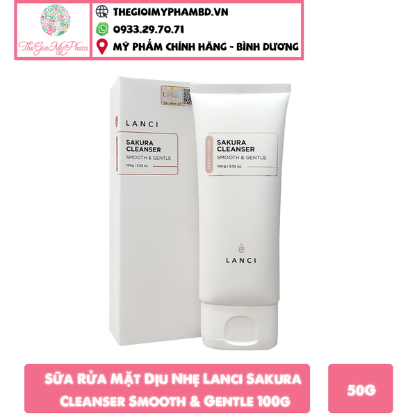 Sữa Rửa Mặt Dịu Nhẹ Lanci Sakura Cleanser Smooth & Gentle