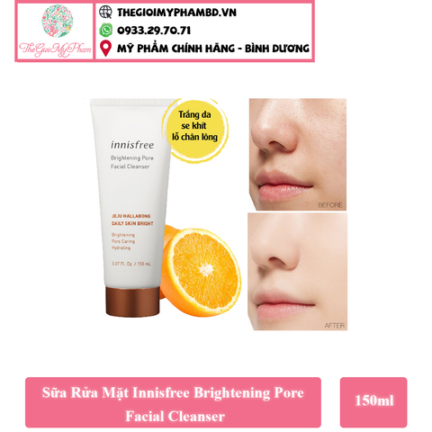 Sữa Rửa Mặt Innisfree Brightening Pore Facial Cleanser 150ml