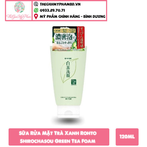 Sữa Rửa Mặt Trà Xanh Rohto Shirochasou Green Tea Foam