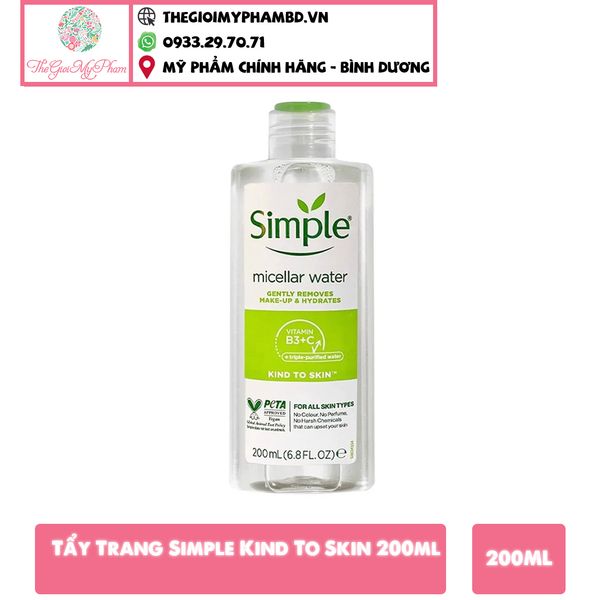 Tẩy Trang Simple Kind To Skin 200ml SALE 140K>95K