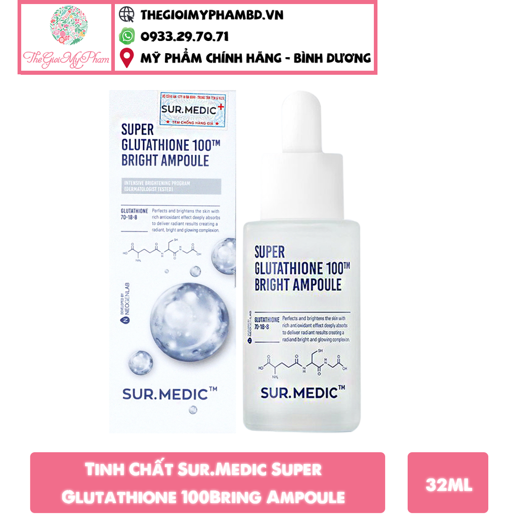 Tinh Chất Sur Medic Super Glutathione 100 Bright Ampoule 32mlTinh Chất