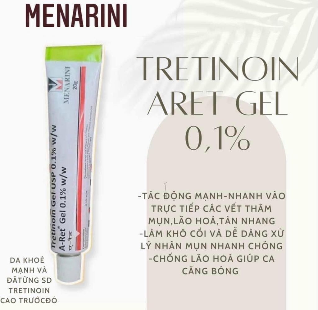 Tretinoin Gel USP A-ret 0.1% Hỗ Trợ Giảm Mụn, Mờ Thâm 20g