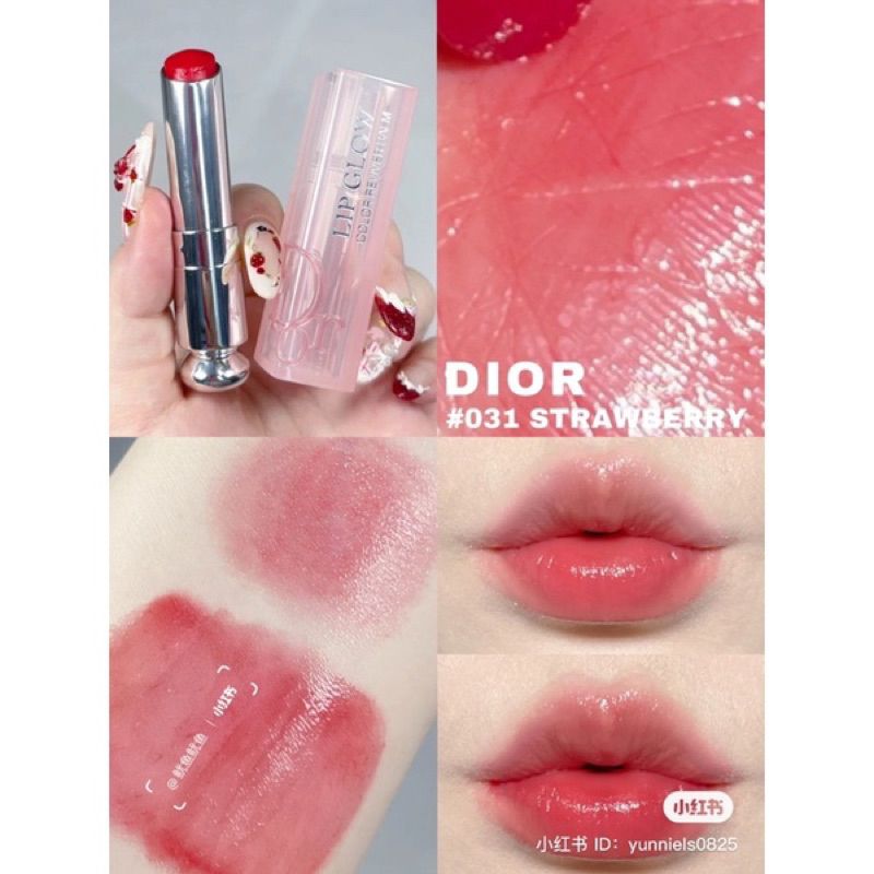 Dior - Son Dưỡng Addict Lip Glow #031 Strawberry (Mẫu Mới) - Ko Tđ