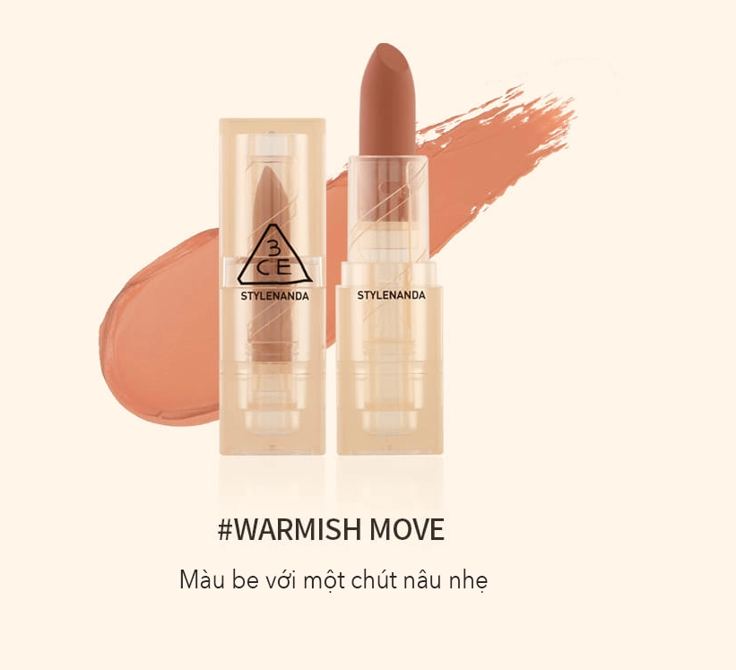 3CE - Son Thỏi Soft Matte #Warmish Move