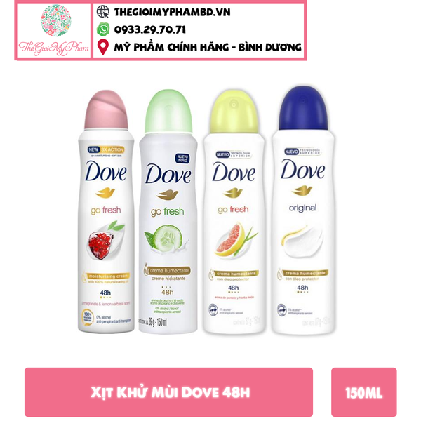 Xịt Khử Mùi Dove 48h #Lựu & Chanh