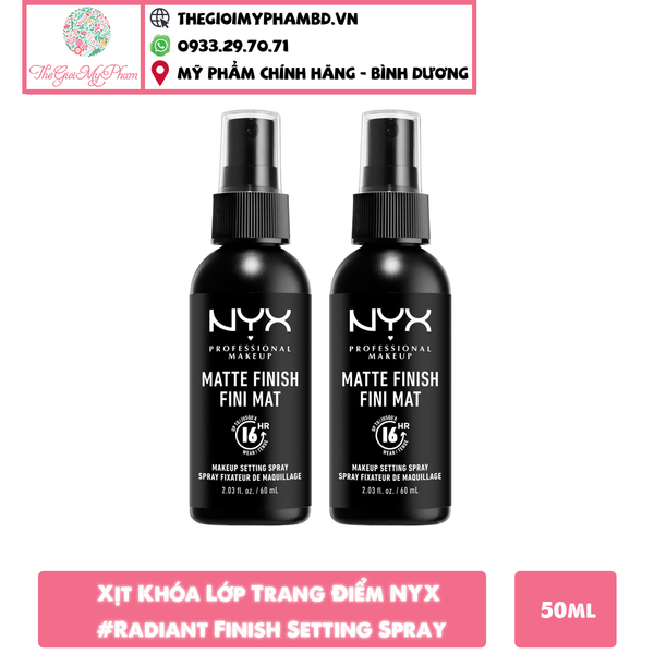 Xịt Khóa Lớp Trang Điểm NYX #Radiant Finish Setting Spray 50ml (Bắt Sáng, Da Dầu)