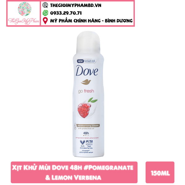Xịt Khử Mùi Dove 48h #Pomegranate & Lemon Verbena