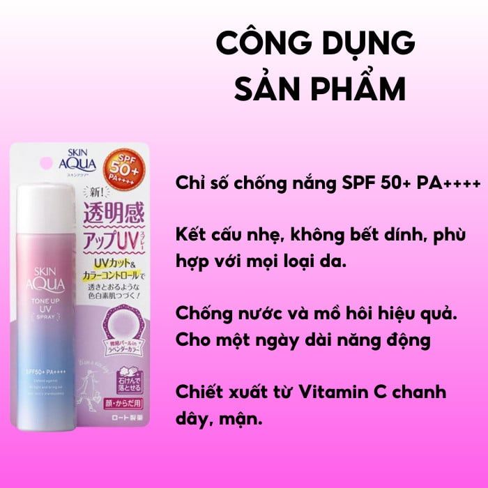 Xịt Chống Nắng Skin Aqua Tone Up 70g