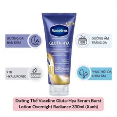 Vaseline - Gluta-Hyal 300ml #Overnight Radiance Repair (Xanh)