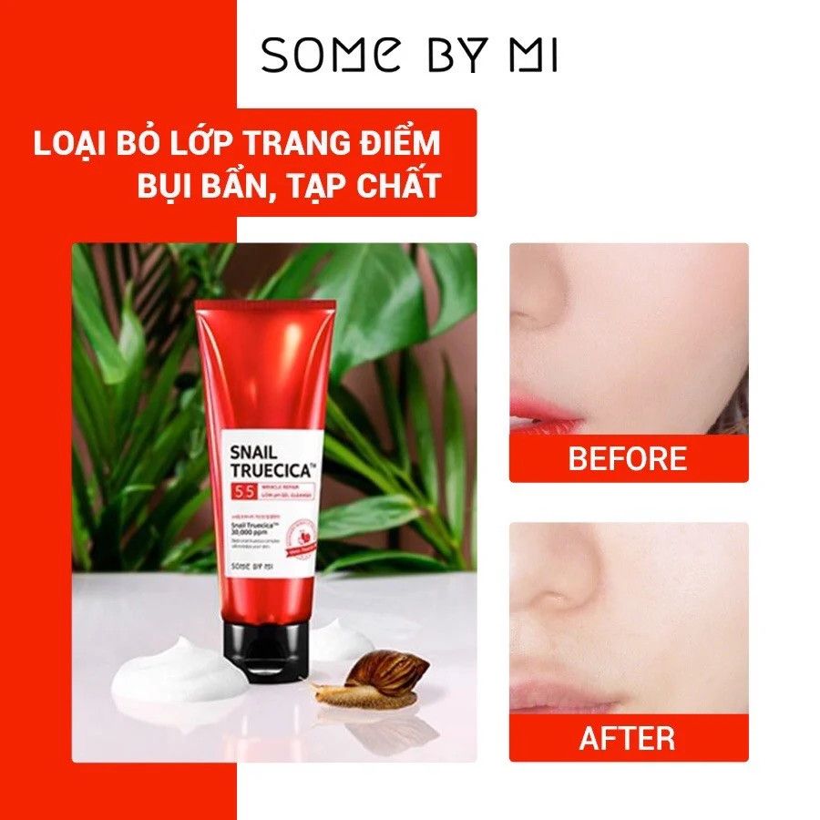 Sữa Rửa Mặt Hỗ Trợ Phục Hồi Da Some by Mi Snail Truecica Miracle Repair Low PH Gel Cleanser 100ml