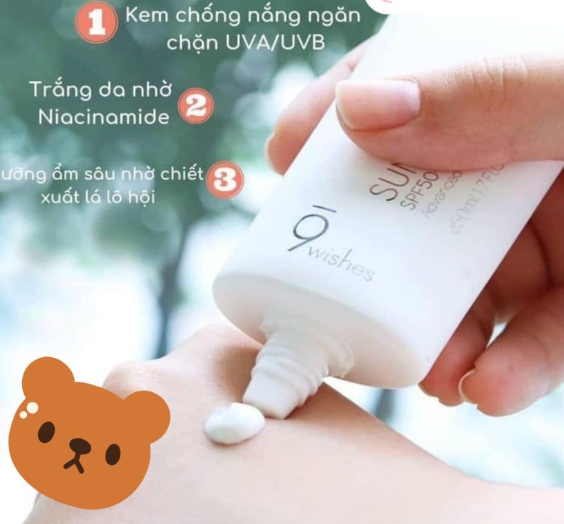 Kem Chống Nắng Cấp Ẩm 9 Wishes Sun Moisturizer SPF 50+ PA+++ 50ml