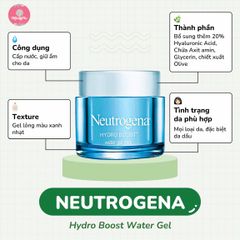 Gel Dưỡng Neutrogena Hydro Boost Water Gel ( Pháp) Mẫu mới nắp xanh