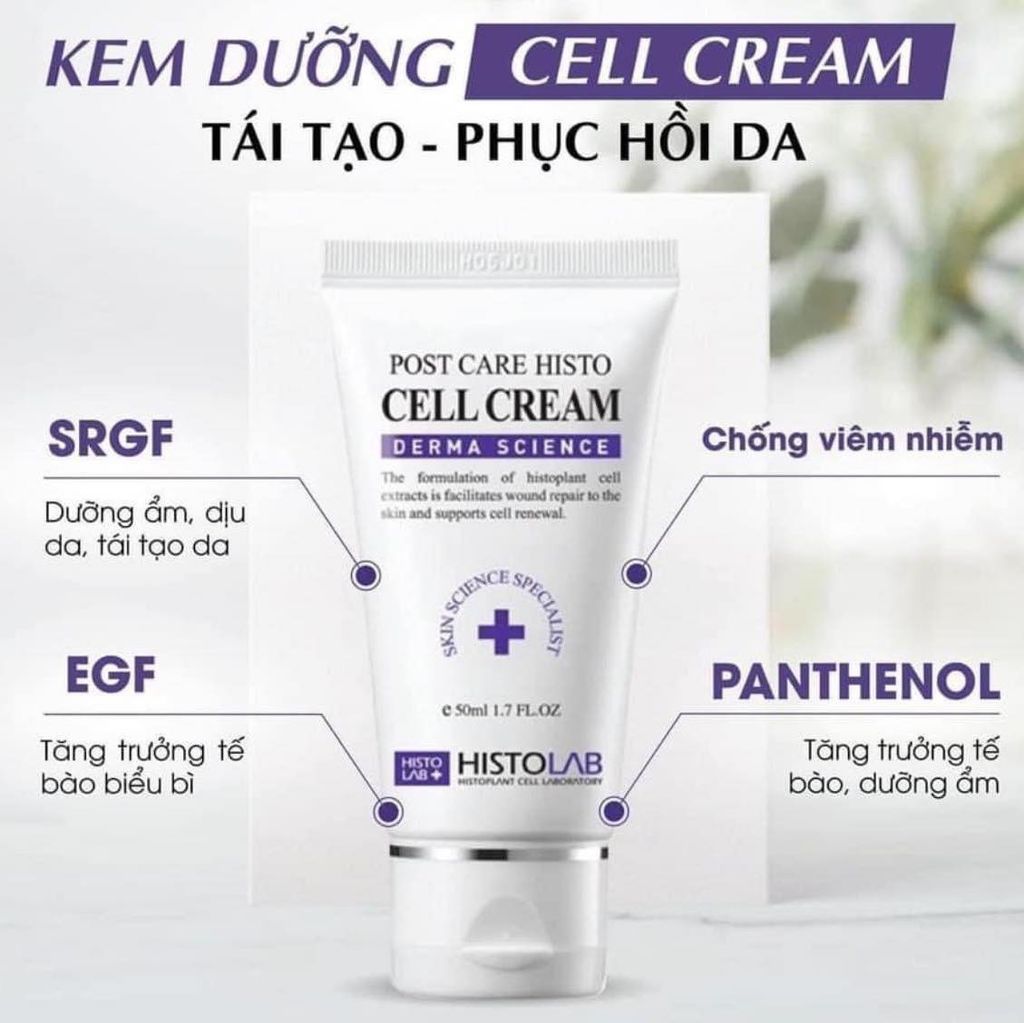 Kem Dưỡng Ẩm Phục Hồi Da Sau Laser Post Care Histolab Cell Cream 50ml