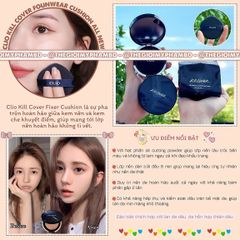 Phấn Nước Clio Kill Cover Founwear Cushion All New SPF50+ PA+++ 15g #3.5-BO Vanilla (Kèm Lõi) -  Da Tự Nhiên, tông màu be tự nhiên