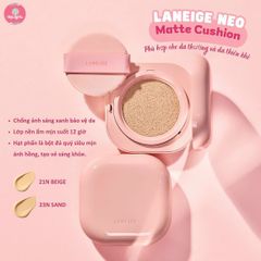 [KTD] Phấn Nước Laneige Neo Glow Cushion SPF50 PA+++ 15g #23N Sand (Kèm 1 lõi) - Da tự nhiên