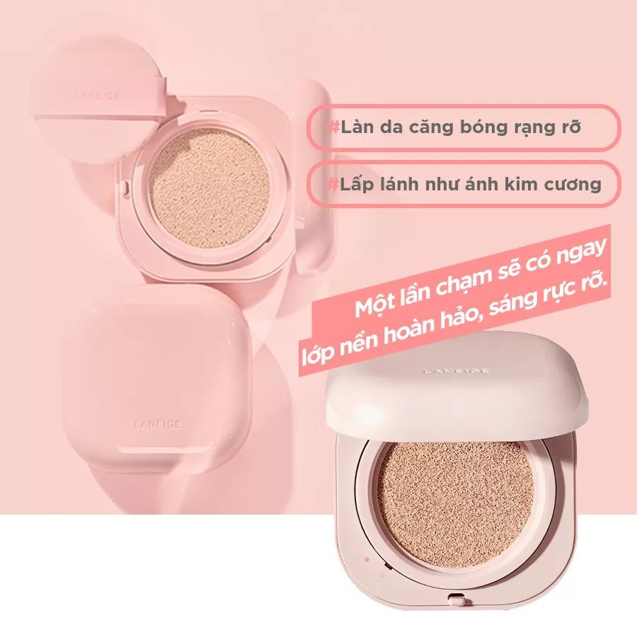 [KTD] Phấn Nước Laneige Neo Glow Cushion SPF50 PA+++ 15g #21N Beige (Kèm 1 lõi) - Da sáng